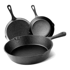 Grill Mark Cast Iron Pan Set (3 Pc.)