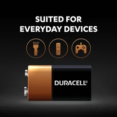 Duracell Alkaline 9V Battery Pack (2 Pc.)