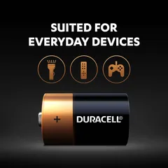 Duracell Alkaline D Battery Pack (2 Pc.)