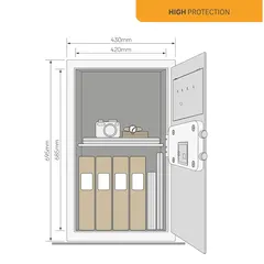 Yale XXL Professional Fire Protection Safe (69.5 x 50 cm, 64 L)