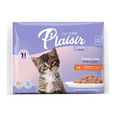 Les Repas Plaisir Chunks In Gravy Wet Cat Food (Chicken, Kitten, 4 x 100 g)