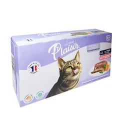 علبة طعام قطط باتيه لي ريباس بليسير (تونة وسلمون ، للقطط المعقمة والبالغة ، 4 × 100 جرام)
