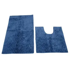 Polyester Bathroom Mat Set (2 Pc., Denim Blue)