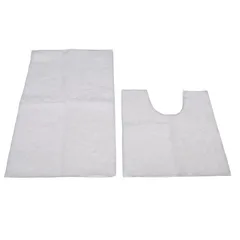 Polyester Bathroom Mat Set (2 Pc., White)