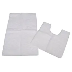 Polyester Bathroom Mat Set (2 Pc., White)