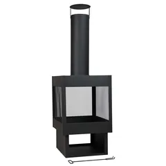 Steel Fire Pit W/Chimney (44 x 44 x 132 cm)