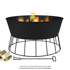 Round Steel Fire Pit W/Base (57 x 57 x 31.5 cm)