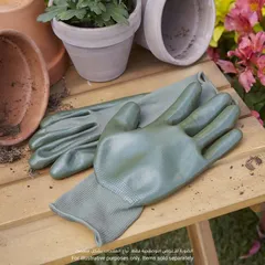 Verve Nitrile-Coated Nylon Gardening Gloves (Large, Olive)