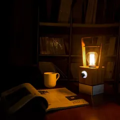 مصباح مكتب خيزران متنقل وايلد لاند (32 × 16.8 × 11.7 سم)