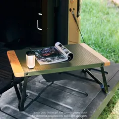 طاولة صغيرة من الألومنيوم والخشب قابلة للطي وايلد لاند MTS (60 × 40 × 40 سم)