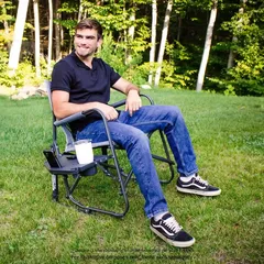 GCI Freestyle Rocker W/Side Table (61 x 62.4 x 88.5 cm, Heathered Pewter)