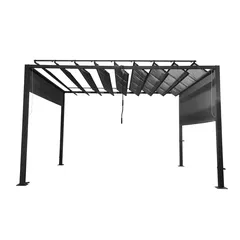 Metal Gazebo W/Louvered Roof (3.7 x 2.95 x 2.25 m)