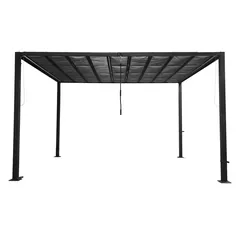 Metal Gazebo W/Louvered Roof (3.7 x 2.95 x 2.25 m)