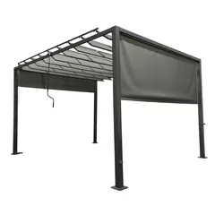 Metal Gazebo W/Louvered Roof (3.7 x 2.95 x 2.25 m)