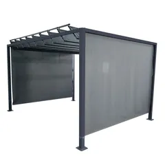 Metal Gazebo W/Louvered Roof (3.7 x 2.95 x 2.25 m)