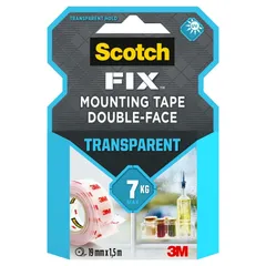 Scotch Fix Double-Face Transparent Mounting Tape (19 mm x 1.5 m)