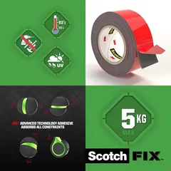 Scotch Fix Double-Face Exterior Mounting Tape (19 mm x 1.5 m)