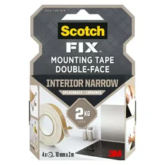 Scotch Fix Double-Face Interior Narrow Mounting Tape For Splashback (4 Rolls, 10 mm x 2 m)