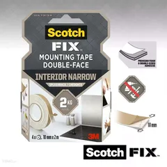 Scotch Fix Double-Face Interior Narrow Mounting Tape For Splashback (4 Rolls, 10 mm x 2 m)