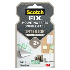 Scotch Fix Double-Face Interior Square Mounting Tape (16 Pc., 25 mm x 25 mm)