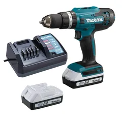 Makita Cordless Hammer Drill Driver W/Batteries & Charger, HP488DAEX2 (18 V) + Accessory Set (70 Pc.)