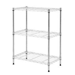 ACE 3-Tier Shelving Unit (75 x 35 x 90 cm, Chrome)