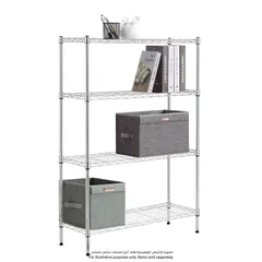 ACE 4-Tier Shelving Unit (90 x 35 x 135 cm, Chrome)