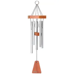 Arias Wind River 5 Tubes Wind Chime (17 in, Satin Silver)