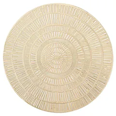 SG Round PVC Placemat (38 x 38 x 0.5 cm, Gold)