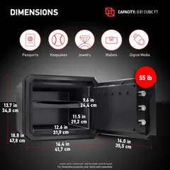 Sentry Fireproof & Waterproof Digital Safe W/Master Lock Technology (0.023 cu.m.)