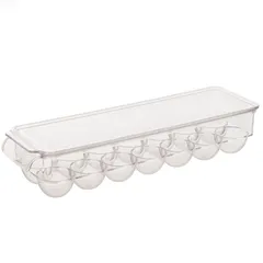 5Five Plastic 14-Slot Egg Storage Box (11 x 37 x 7.5 cm, Clear)