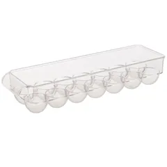 5Five Plastic 14-Slot Egg Storage Box (11 x 37 x 7.5 cm, Clear)