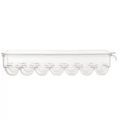 5Five Plastic 14-Slot Egg Storage Box (11 x 37 x 7.5 cm, Clear)