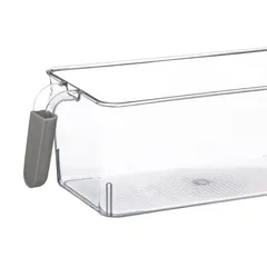 5Five Plastic Fridge Organizer W/Handle (12.5 x 27.5 x 11 cm, Clear)