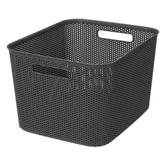 5Five Plastic Storage Basket (19 L, Charcoal)