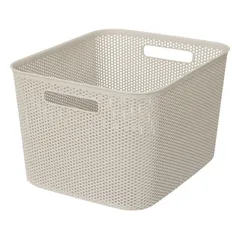 سلة تخزين بلاستيكية 5فايف (19 لتر، بيج)