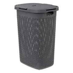 5Five Plastic Laundry Basket (60 L, Gray)