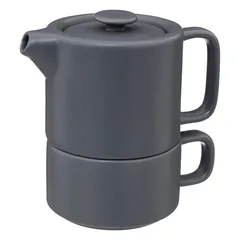 SG Stoneware Teapot W/Cup (400 ml, Blue Gray)