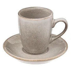 SG Callie Stoneware Cup & Saucer (90 ml, Taupe)