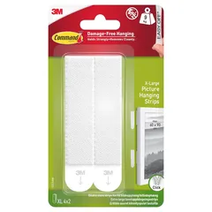 3M Command Picture Hanging Strips (4 Pairs, Up to 9 kg, White)