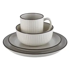 Kitchen Master Stoneware Dinner Set (16 Pc., Mocha)