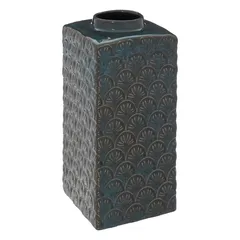 Atmosphera Jiling Ceramic Vase (11 x 11 x 24.5 cm, Blue)