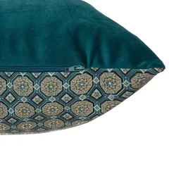 Atmosphera Jiling Polyester Tassel Cushion (58 x 18 x 38 cm, Emerald Blue)