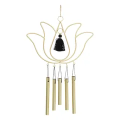 Atmosphera Jiling Aluminum & Steel Wind Chime (24.5 x 1.2 x 41 cm, Gold)