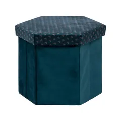 Atmosphera Jiling Folding Ottoman (46 x 40 x 38 cm, Blue)