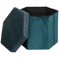 Atmosphera Jiling Folding Ottoman (46 x 40 x 38 cm, Blue)