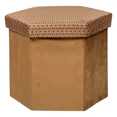 Atmosphera Jiling Folding Ottoman (46 x 40 x 38 cm, Caramel Brown)