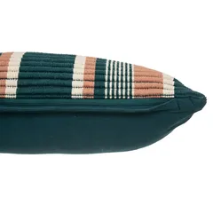 Atmosphera Striped Cotton & Polyester Fluted Cushion (50 x 8 x 30 cm, Multicolor)