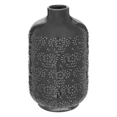 Buy Atmosphera Ceramic Vase 12 x 21.5 cm Gray Online in Dubai