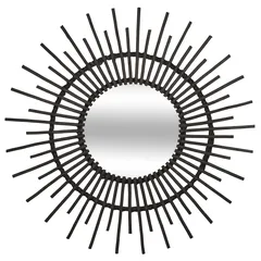 مرآة خيزران أتموسفيرا ريبيكا (أسود، 76 × 2 سم)